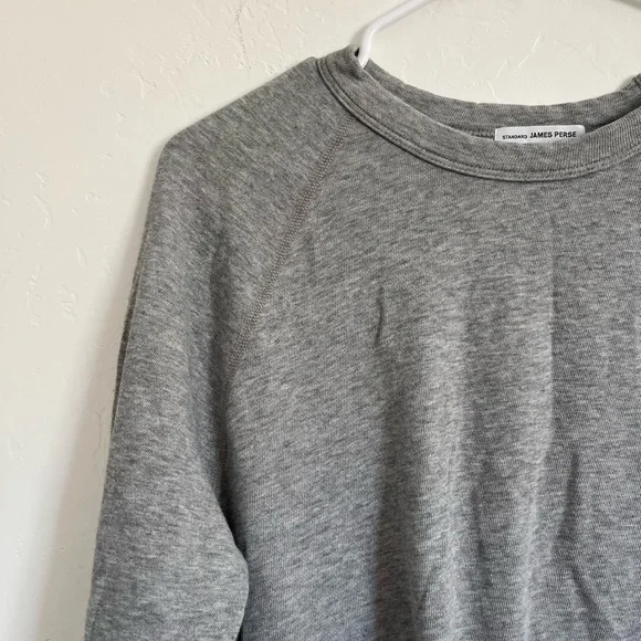 James Perse Vintage French Terry Heather Grey Sweatshirt 1/Small - Picture 5 of 12